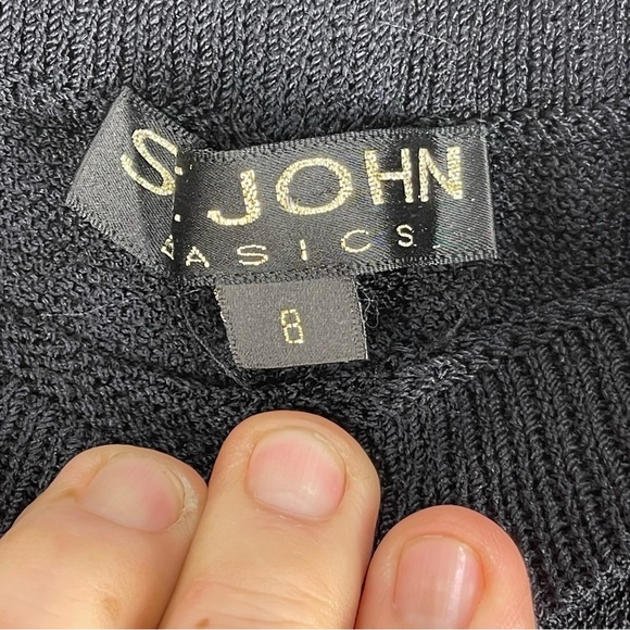 ST. JOHN COLLECTION BLACK SANTANA KNIT PANTS SZ 8 - Picture 6 of 12
